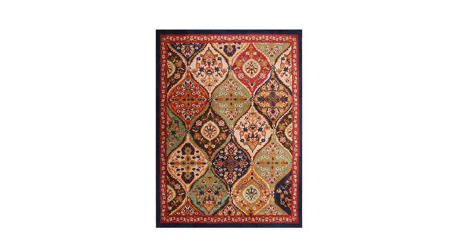 Blue and Red Traditional Polyester Carpet (5X7 Feet) (Multicolor, 5 x 7 Feet Carpet Size) by Urban Ladder - Front View Design 1 - 759571