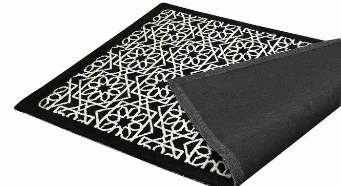 Black and White Geometric Polyester Carpet (4X6 Feet) (Multicolor, 4 x 6 Feet Carpet Size) by Urban Ladder - Design 1 Side View - 759628