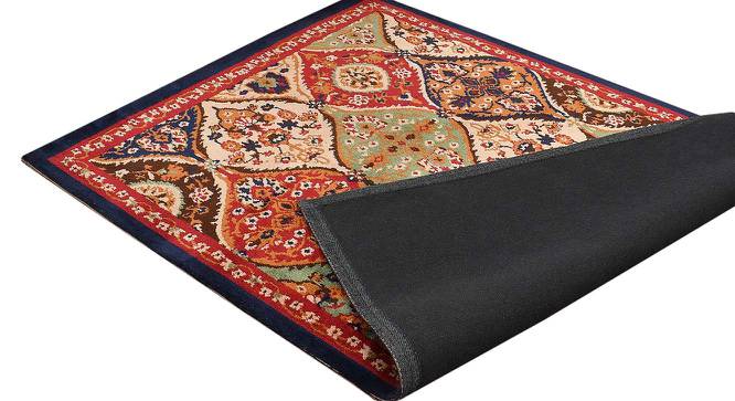 Blue and Red Traditional Polyester Carpet (5X7 Feet) (Multicolor, 5 x 7 Feet Carpet Size) by Urban Ladder - Design 1 Side View - 759695