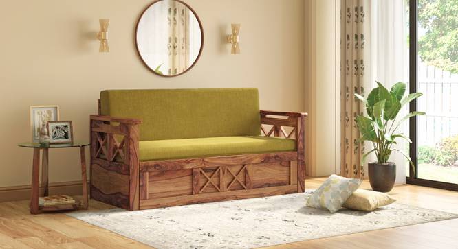 Bram Sofa Cum Bed Finish -Mahogany
 Colour-  grey (Green) by Urban Ladder - Front View Design 1 - 760418
