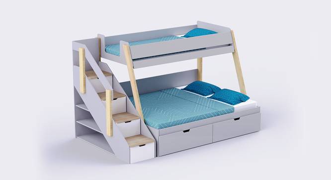 Pine Tree Bunk Bed with Storage (Grey) by Urban Ladder - Front View Design 1 - 760504