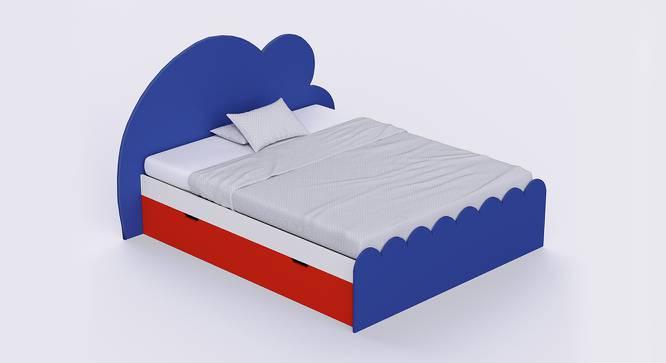 Cloud Tails Double Bed with Drawer Storage (Blue) by Urban Ladder - Front View Design 1 - 760507