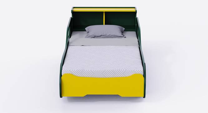 Fire Bird Toddlers' Car Bed with Cubbies (Green) by Urban Ladder - Design 1 Side View - 760519