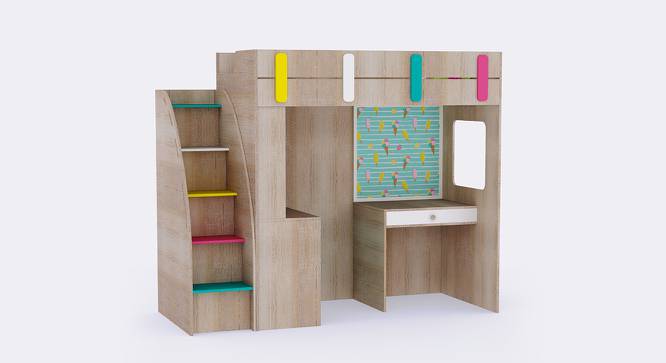 Origami Loft Bed with Study Table and Storage (Oak) by Urban Ladder - Front View Design 1 - 760573