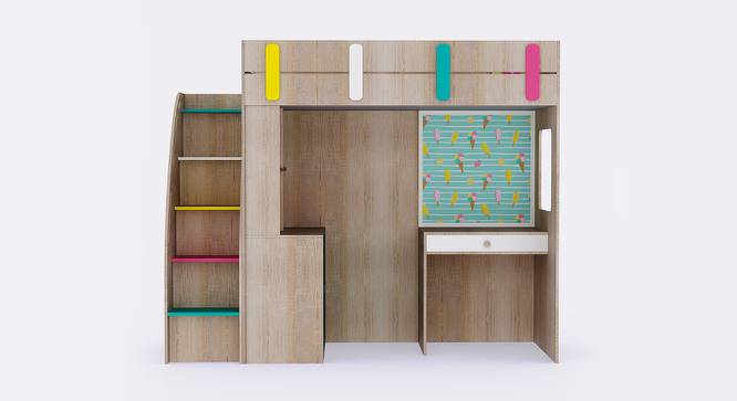 Origami Loft Bed with Study Table and Storage (Oak) by Urban Ladder - Design 1 Side View - 760587