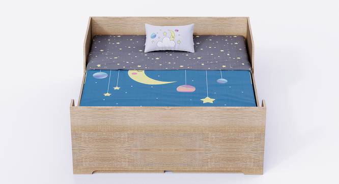 Dreampod Double Bed with Drawer Storage (Oak) by Urban Ladder - Design 1 Side View - 760589