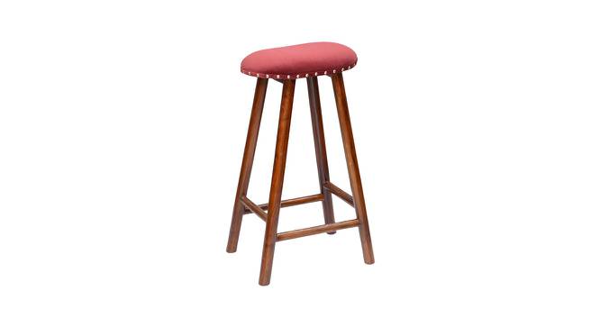 Royal Mango Wood Bar Stool in Velvet Maroon Colour (Polished Finish) by Urban Ladder - Front View Design 1 - 760625