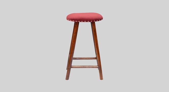 Royal Mango Wood Bar Stool in Velvet Maroon Colour (Polished Finish) by Urban Ladder - Design 1 Side View - 760646