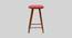 Royal Mango Wood Bar Stool in Velvet Maroon Colour (Polished Finish) by Urban Ladder - Design 1 Side View - 760646