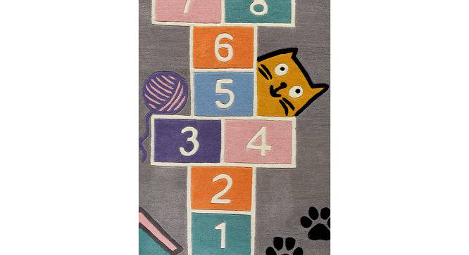 Hopscotch Rug (Grey, 91 x 152 cm  (36" x 60") Carpet Size) by Urban Ladder - Design 1 Side View - 761036