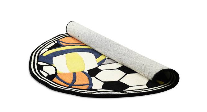 Roung Sporty Ball Rug (91 x 152 cm  (36" x 60") Carpet Size, Multicolor) by Urban Ladder - Design 1 Side View - 761038