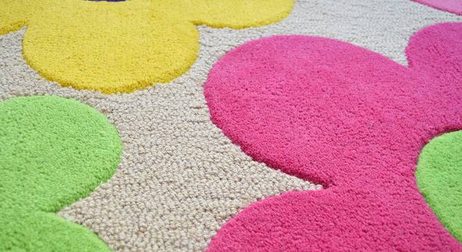 Beige Floral Rug (91 x 152 cm  (36" x 60") Carpet Size, Multicolor) by Urban Ladder - Design 1 Side View - 761081