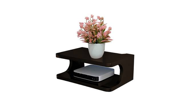 Plain Solid Black D-Shape Floating TV Unit Setup of Box (Brown) by Urban Ladder - Front View Design 1 - 761500