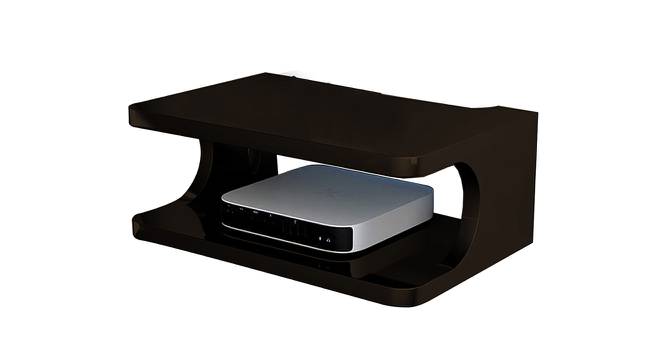 Plain Solid Black D-Shape Floating TV Unit Setup of Box (Brown) by Urban Ladder - Design 1 Side View - 761510