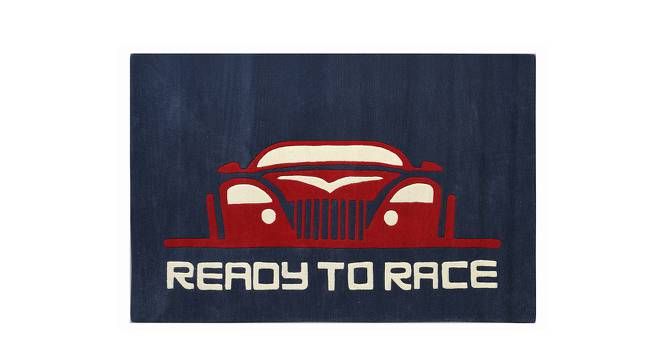 Ready to Race Car Rug (Blue, 122 x 183 cm  (48" x 72") Carpet Size) by Urban Ladder - Front View Design 1 - 761532