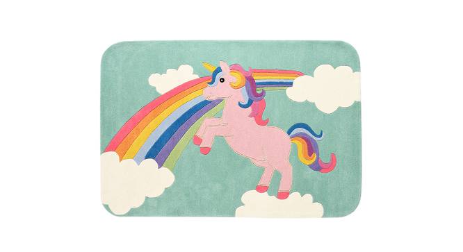 Princess Lia unicorn rug (Green, 91 x 152 cm  (36" x 60") Carpet Size) by Urban Ladder - Front View Design 1 - 761558