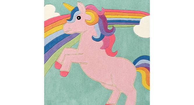 Princess Lia unicorn rug (Green, 91 x 152 cm  (36" x 60") Carpet Size) by Urban Ladder - Design 1 Side View - 761568