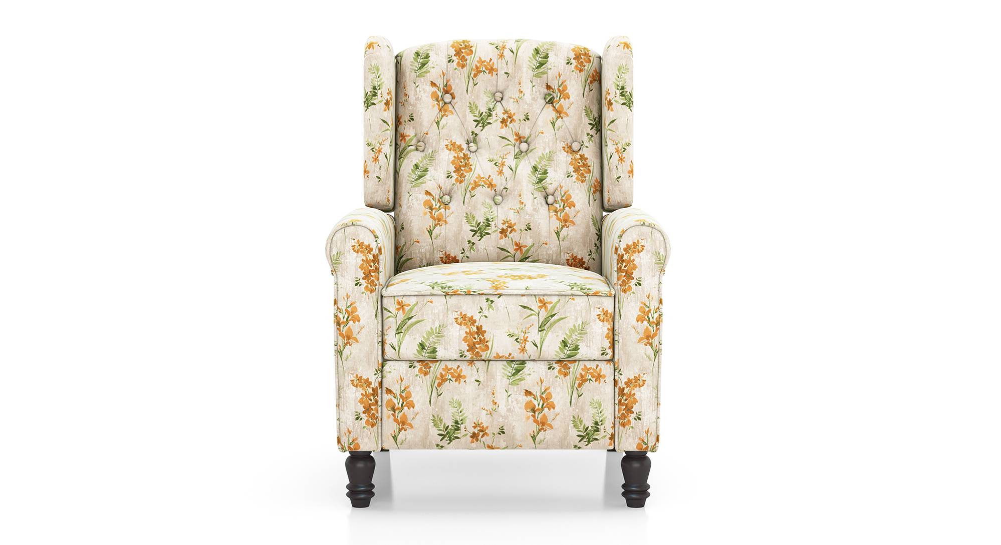 Ellis One Seater Pushback Recliner in Tan Colour Urban Ladder