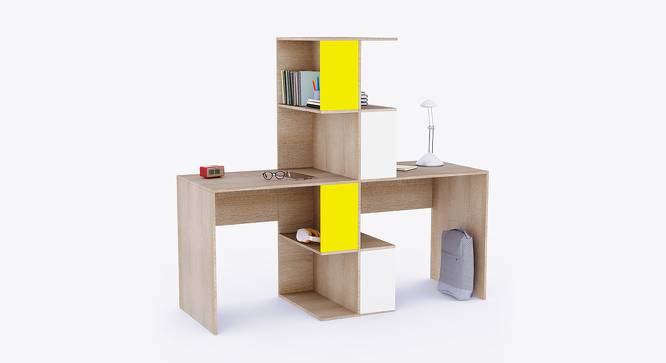 Double Trouble Study Table (Oak) by Urban Ladder - Front View Design 1 - 761850