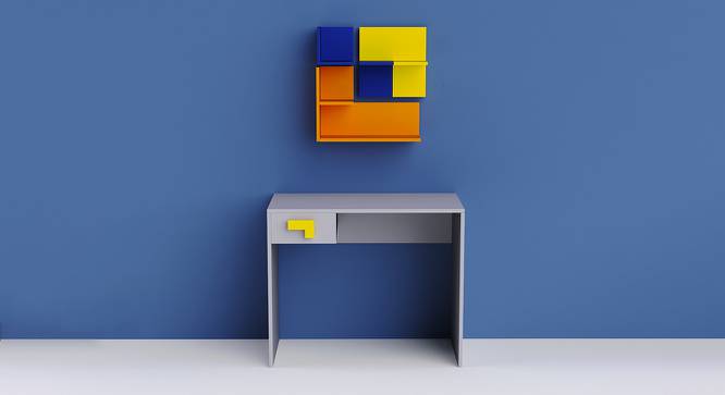 Tetris Study Table (Grey) by Urban Ladder - Design 1 Side View - 761871