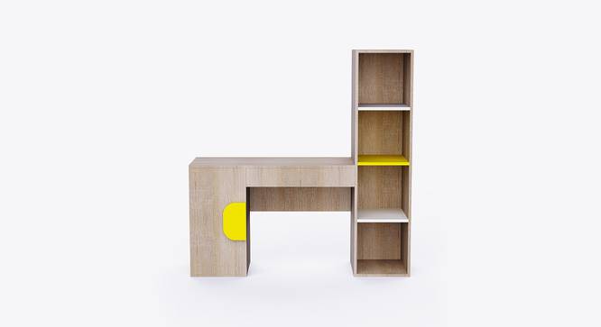 Joy Ride Study Table (Oak & Yellow) by Urban Ladder - Design 1 Side View - 761940