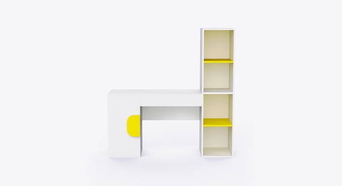 Joy Ride Study Table (White & Yellow) by Urban Ladder - Design 1 Side View - 761941