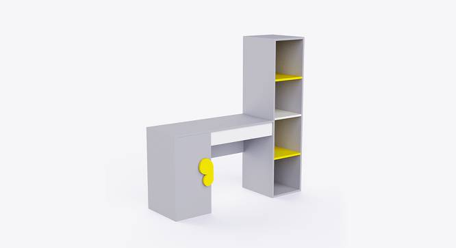 Joy Ride Study Table (Grey & Yellow) by Urban Ladder - Front View Design 1 - 762010