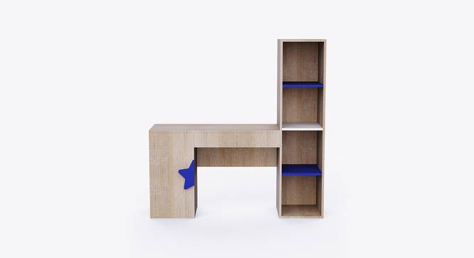 Joy Ride Study Table (Oak & Blue) by Urban Ladder - Design 1 Side View - 762025