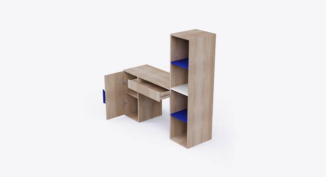 Joy Ride Study Table (Oak & Blue) by Urban Ladder - Ground View Design 1 - 762039