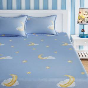 Kids Bedsheets Design Kids Moon And Star Print Grey And Yellow Bedsheet Set-grey (Grey)