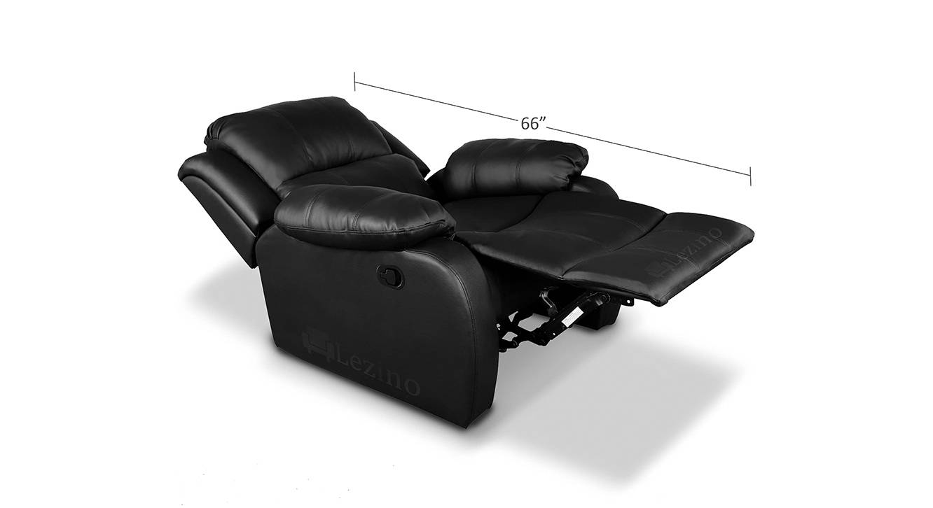 Rohio Faux Leather One Seater Recliner in Black Colour Urban Ladder