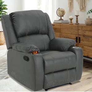 Recliners In Noida Design Selino Faux Leather One Seater Recliner in Grey Colour