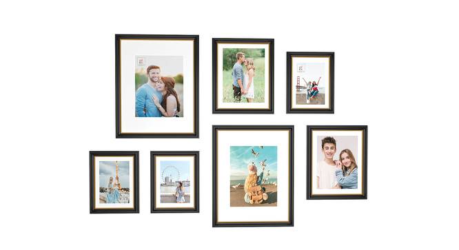 Moon Set of 7 Elite Wall Photoframes for Home Décor Black Photo Frames for Wall and Living Room Decoration - ASPWT24258 (Black) by Urban Ladder - Front View Design 1 - 764457