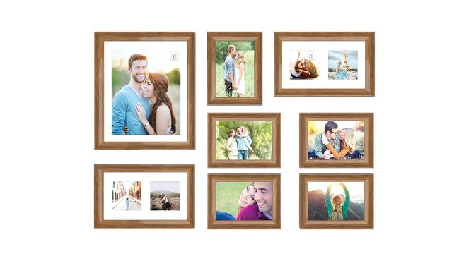 Bogiie Set of 8 Brown 3D Wall PhotoFrames For Home & Wall Décor - ASPWT24269 (Brown) by Urban Ladder - Front View Design 1 - 764462