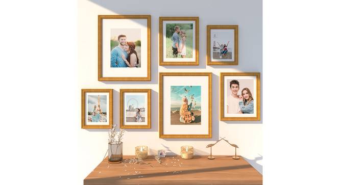 Saturn Set of 7 Elite Wall Photoframes for Home Décor Golden Color Photo Frames for Wall and Living Room Decoration - ASPWT24259 (Gold) by Urban Ladder - Design 1 Side View - 764478