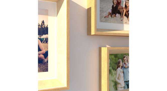 Jerry Set of 11 Elite Beige 3D-Timeline Wall Photoframes for Home & Wall Décor - ASPWT24270 (Beige) by Urban Ladder - Ground View Design 1 - 764508