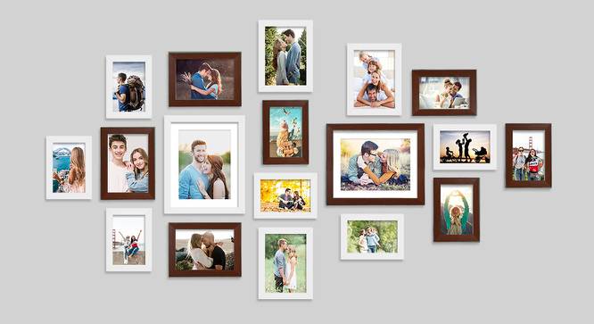 Set of 18 Brown & White Wall Photo Frames - ASPWT23824 (Multicolor) by Urban Ladder - Front View Design 1 - 764525