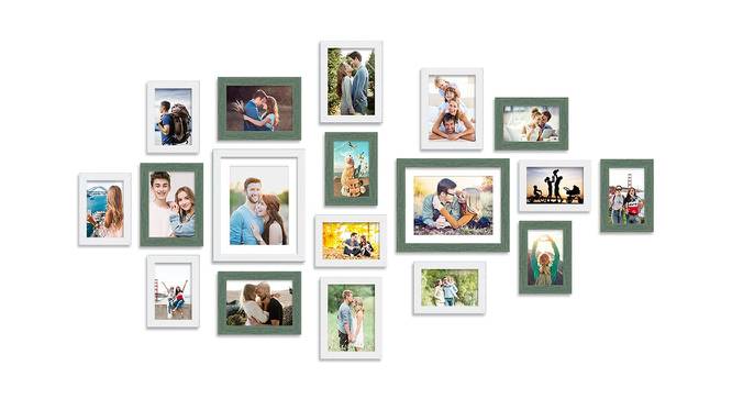 Set of 18 Sea Green & White Wall Photo Frames - ASPWT23825 (Multicolor) by Urban Ladder - Front View Design 1 - 764527