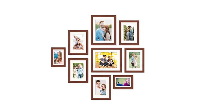 Set of 9 Brown Wall Photo Frames - ASPWT23839 (Brown) by Urban Ladder - Front View Design 1 - 764535