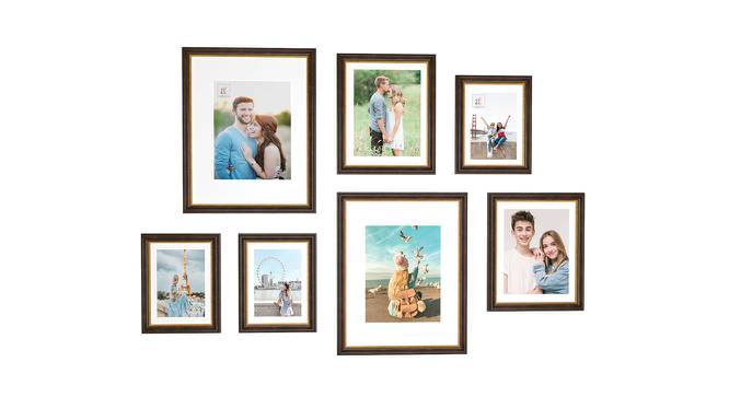 venus Set of 7 Elite Wall Photoframes for Home Decor Dark Brown Color Photo Frames for Wall and Living Room Decoration - ASPWT24260 (Brown) by Urban Ladder - Front View Design 1 - 764547