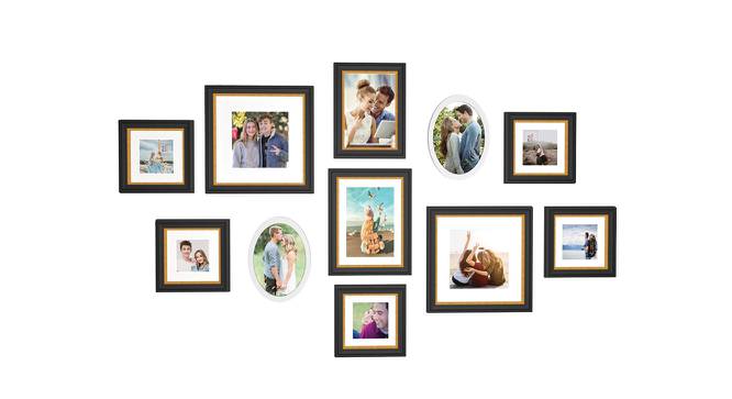 Wella Set of 11 Elite Wall Photoframes for Home Décor Black Photo Frame with 2 Oval Shape Frames for Wall and Living Room Decoration - ASPWT24268 (Multicolor) by Urban Ladder - Front View Design 1 - 764553