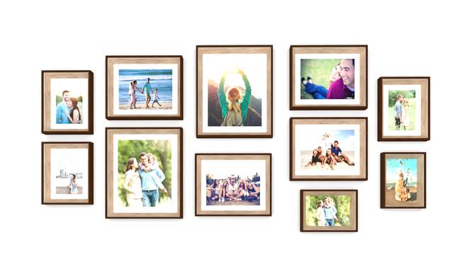 Saturn Set of 11 Elite Brown 3D-Timeline Wall Photoframes for Home & Wall Décor - ASPWT24272 (Brown) by Urban Ladder - Front View Design 1 - 764557