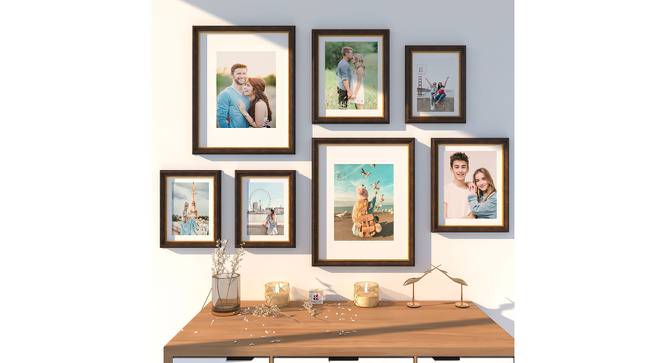 venus Set of 7 Elite Wall Photoframes for Home Decor Dark Brown Color Photo Frames for Wall and Living Room Decoration - ASPWT24260 (Brown) by Urban Ladder - Design 1 Side View - 764574
