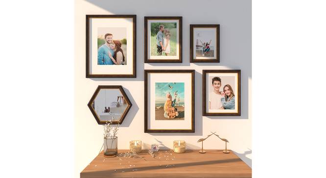 Neptune Set of 6 Elite Wall Photoframes for Home Décor Photo Frames for Wall and Living Room Decoration - ASPWT24262 (Brown) by Urban Ladder - Design 1 Side View - 764575