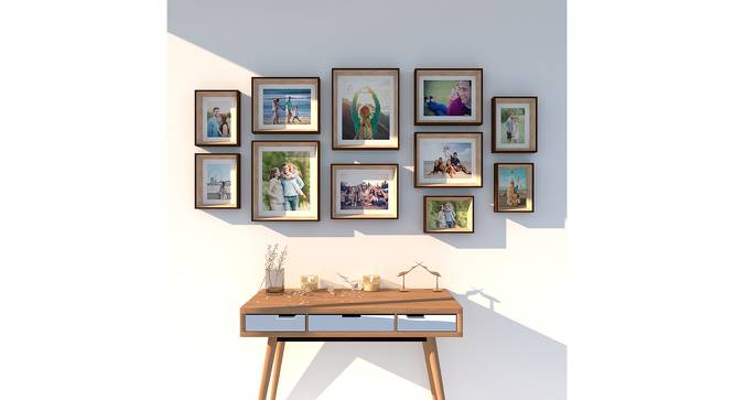 Saturn Set of 11 Elite Brown 3D-Timeline Wall Photoframes for Home & Wall Décor - ASPWT24272 (Brown) by Urban Ladder - Design 1 Side View - 764580
