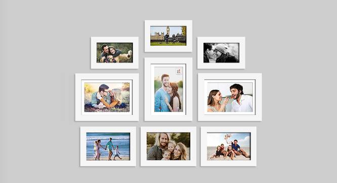Set of 9 Individual White Photo Frame - ASPWT22586WH (White) by Urban Ladder - Front View Design 1 - 764882
