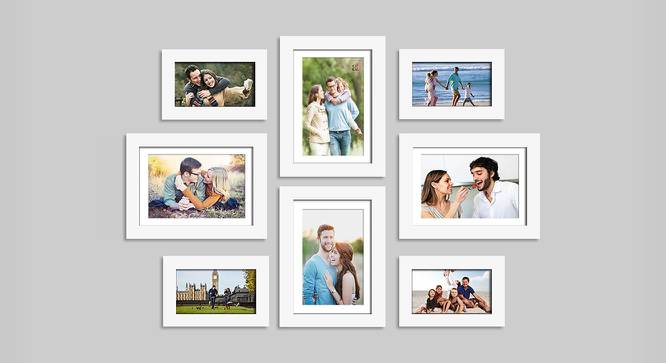 Set of 8 Individual White Photo Frame - ASPWT22589WH (White) by Urban Ladder - Front View Design 1 - 764884