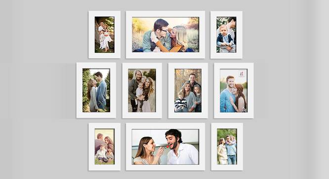 Set of 10 Individual White Photo Frame - ASPWT22607WH (White) by Urban Ladder - Front View Design 1 - 764887