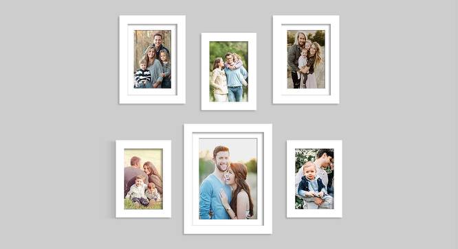 Set of 6 Individual White Photo Frame - ASPWT22670WH (White) by Urban Ladder - Front View Design 1 - 764894