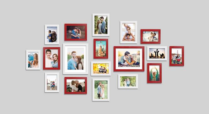 Set of 18 Red & White Wall Photo Frames - ASPWT23827 (Multicolor) by Urban Ladder - Front View Design 1 - 764902